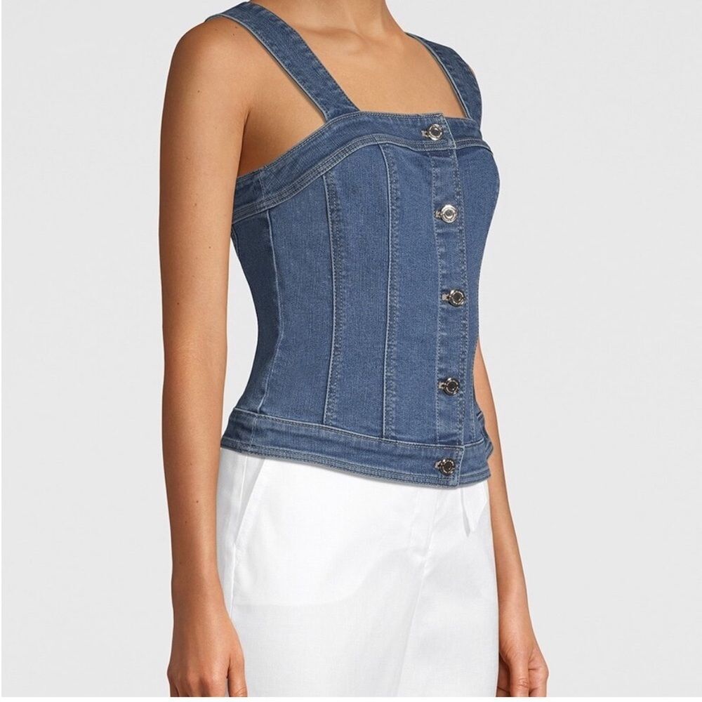White House Black Market Denim Bodice Tank Top Size 0